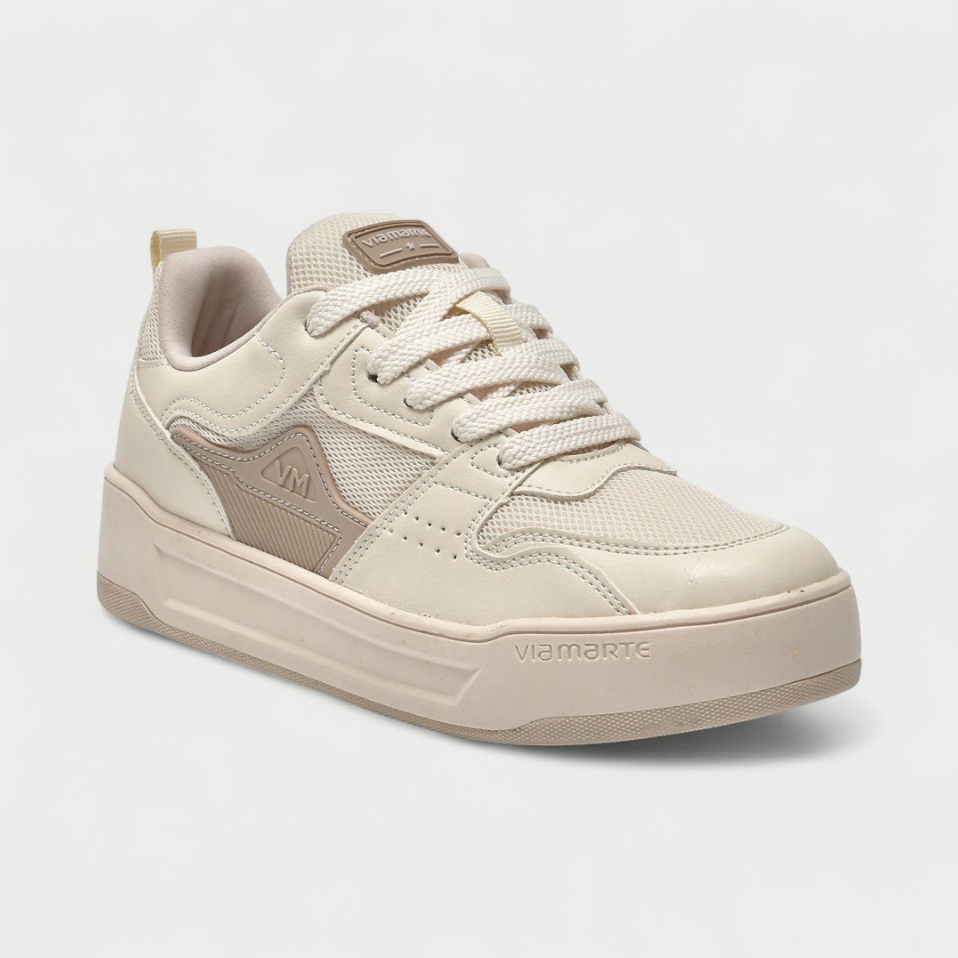 Tênis Via Marte Casual Feminino Marfim Marfim/Saara 2