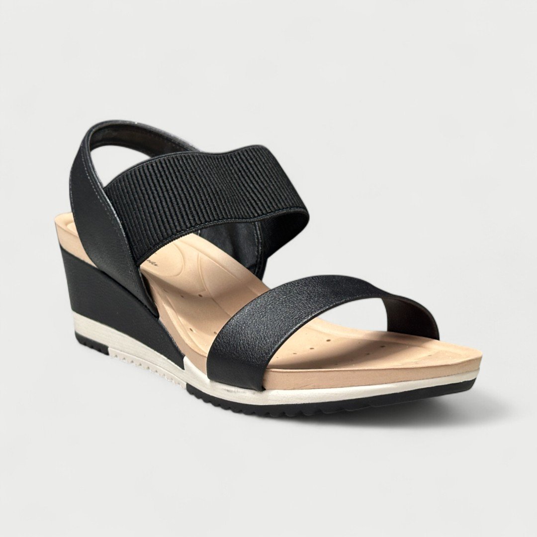 Sandália Anabela Modare Conforto Calce Fácil Preta Preto 2