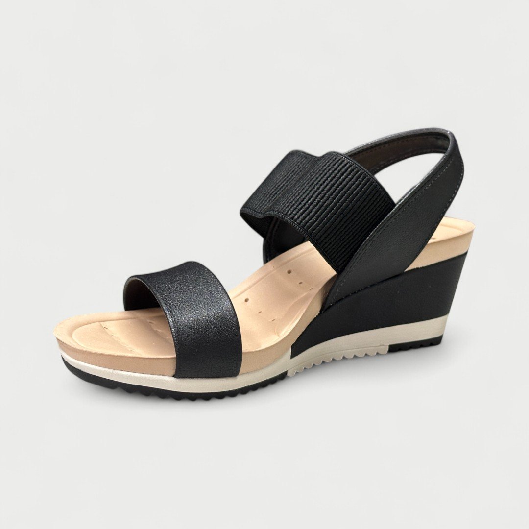 Sandália Anabela Modare Conforto Calce Fácil Preta Preto 3