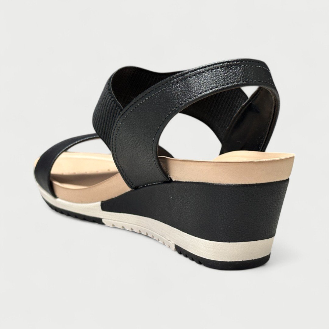 Sandália Anabela Modare Conforto Calce Fácil Preta Preto 4