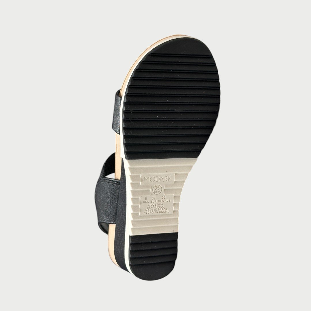 Sandália Anabela Modare Conforto Calce Fácil Preta Preto 5