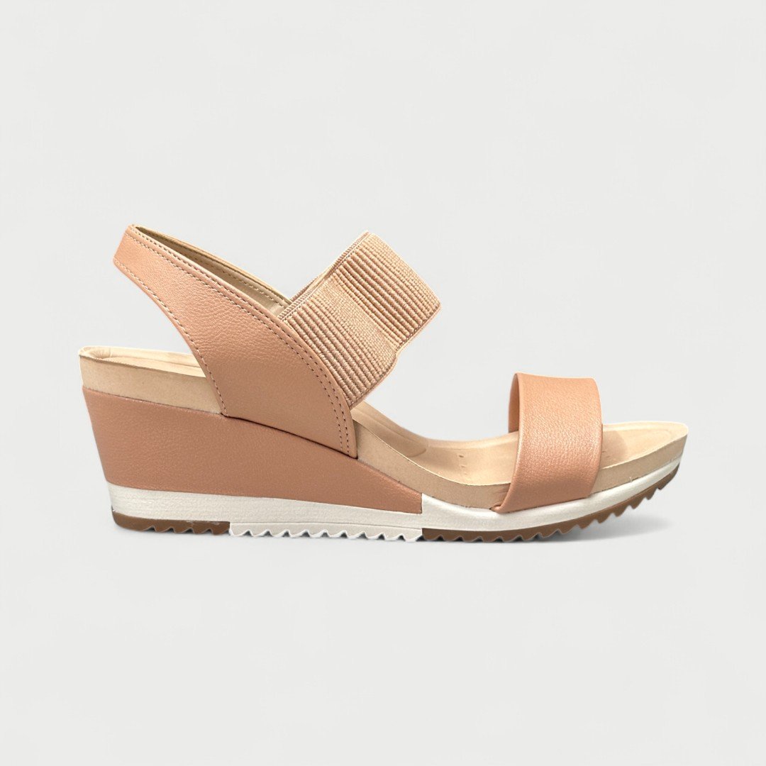 Sandália Anabela Modare Conforto Calce Fácil Nude