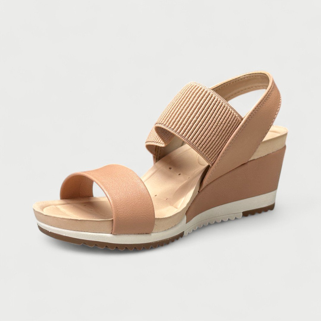 Sandália Anabela Modare Conforto Calce Fácil Nude Nude 3