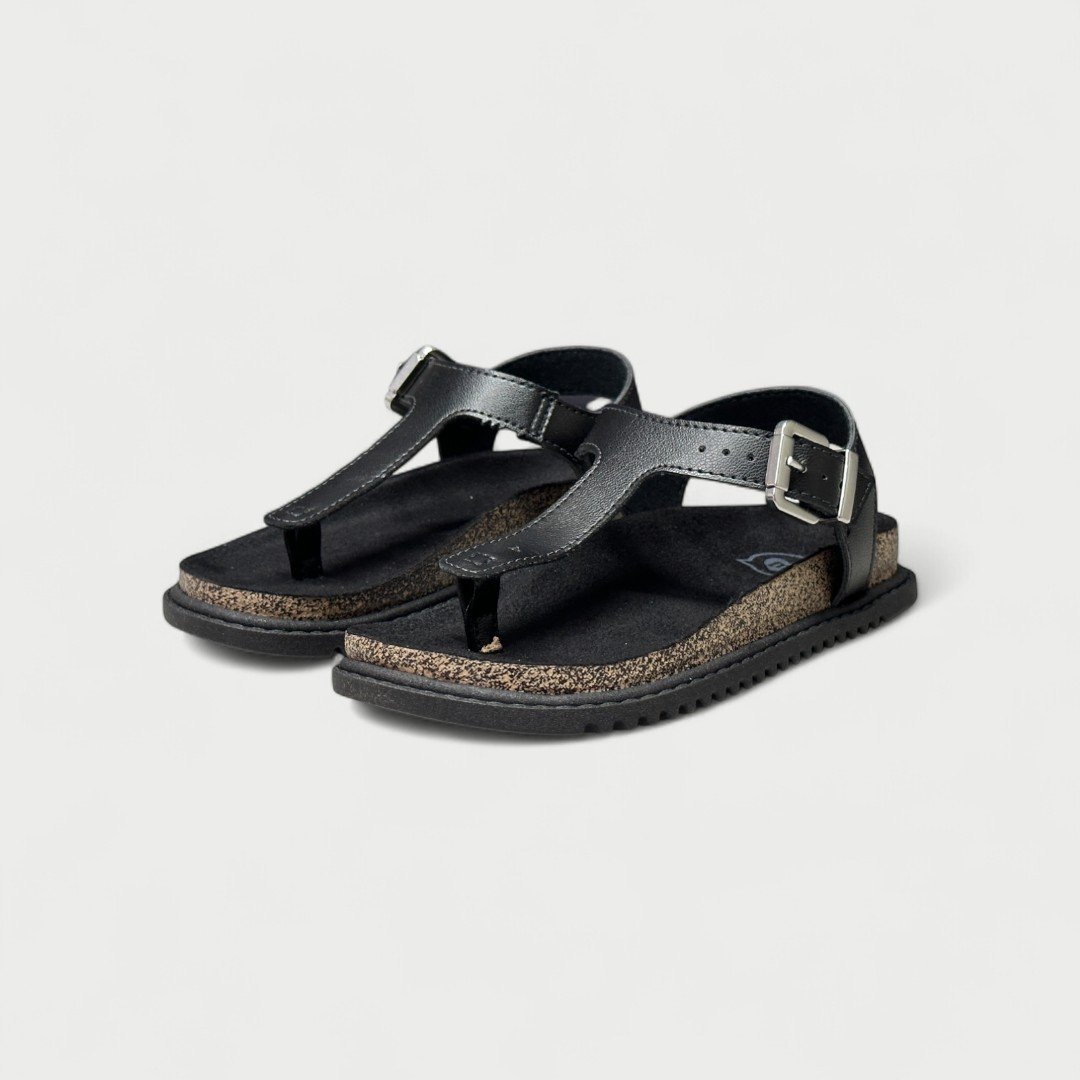 Sandália Papete Rasteira Infantil Molekinha De Dedo Preta Preto 3