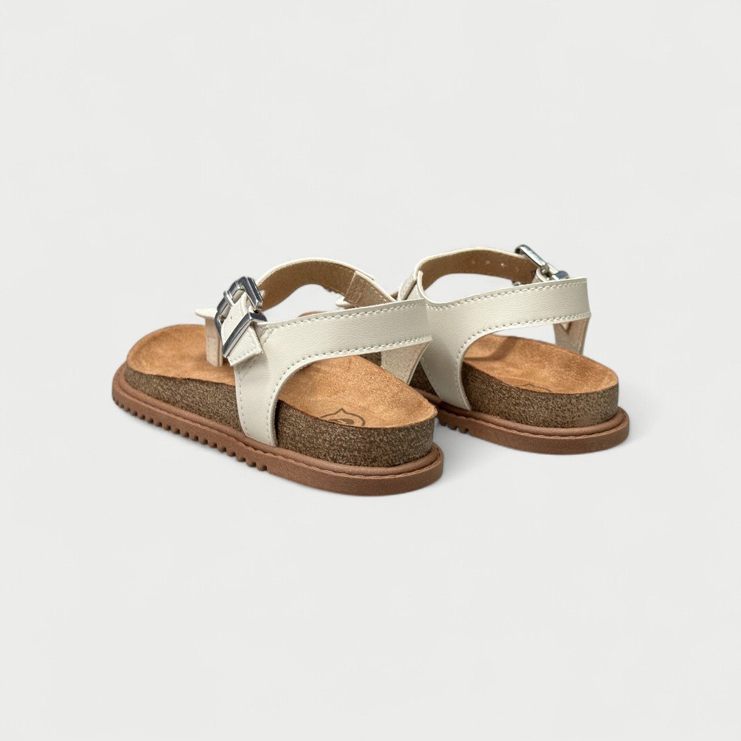 Sandália Papete Rasteira Infantil Molekinha De Dedo Off White Branco Off 4