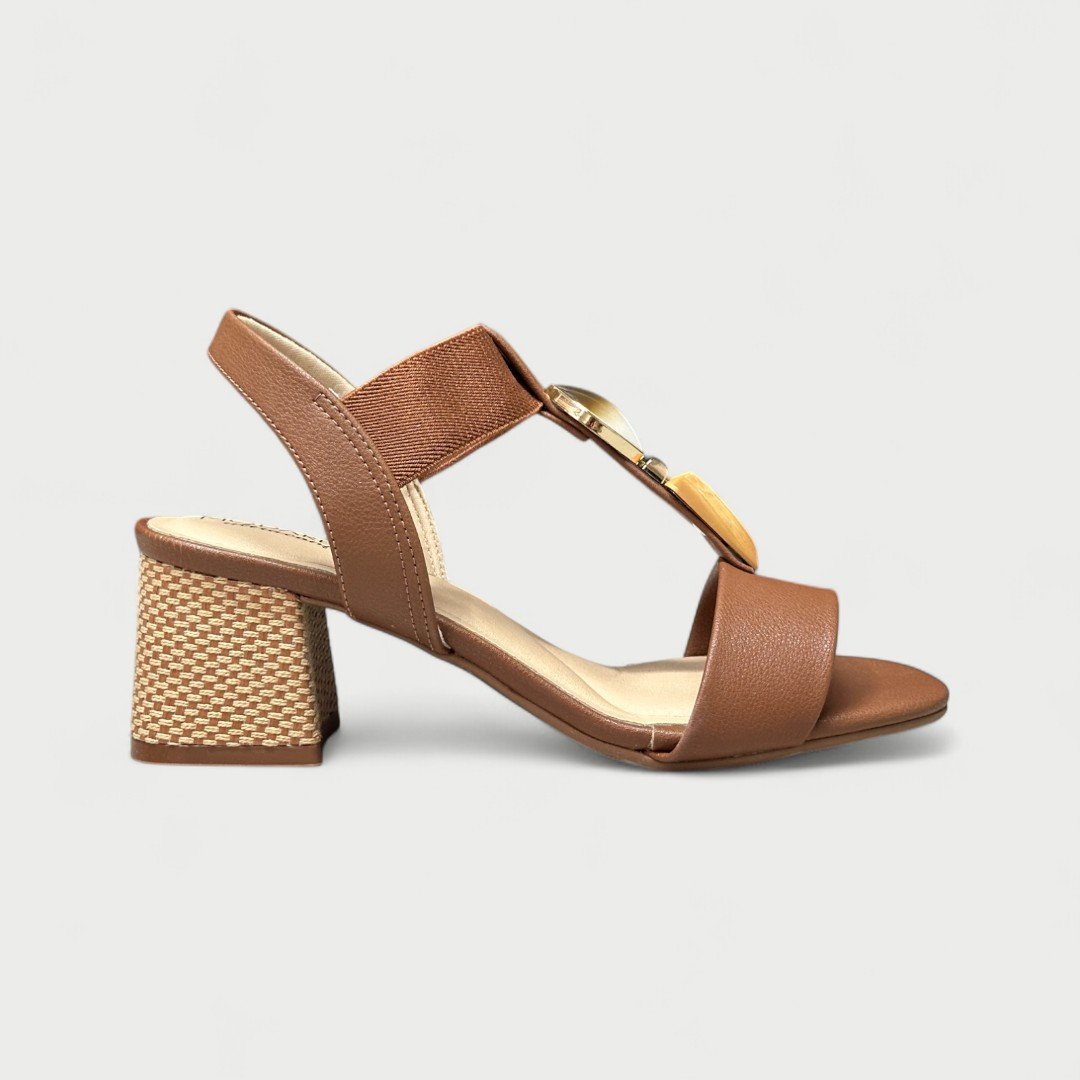 Sandália Modare Salto Bloco Linha Conforto Marrom
