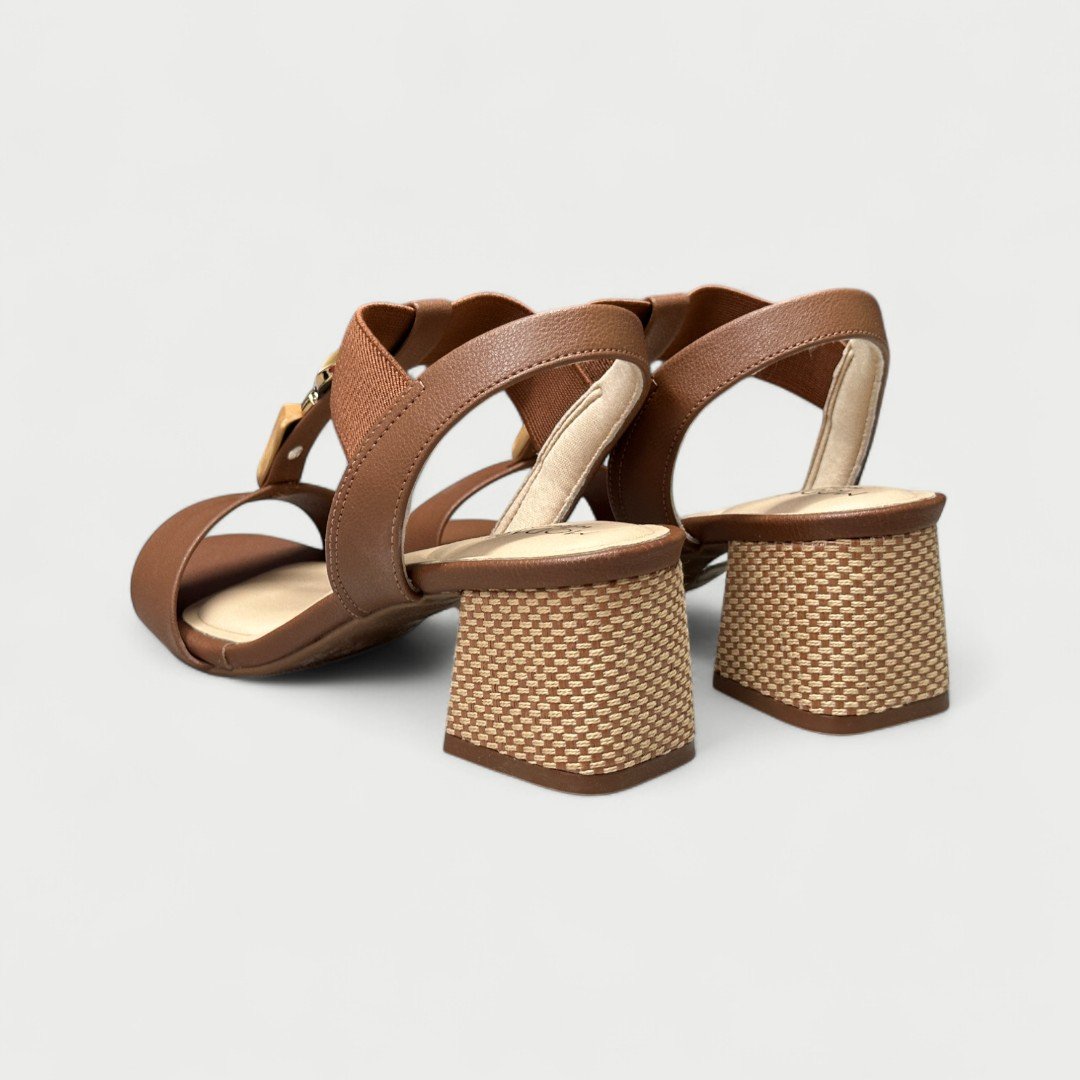 Sandália Modare Salto Bloco Linha Conforto Marrom Avelã 4