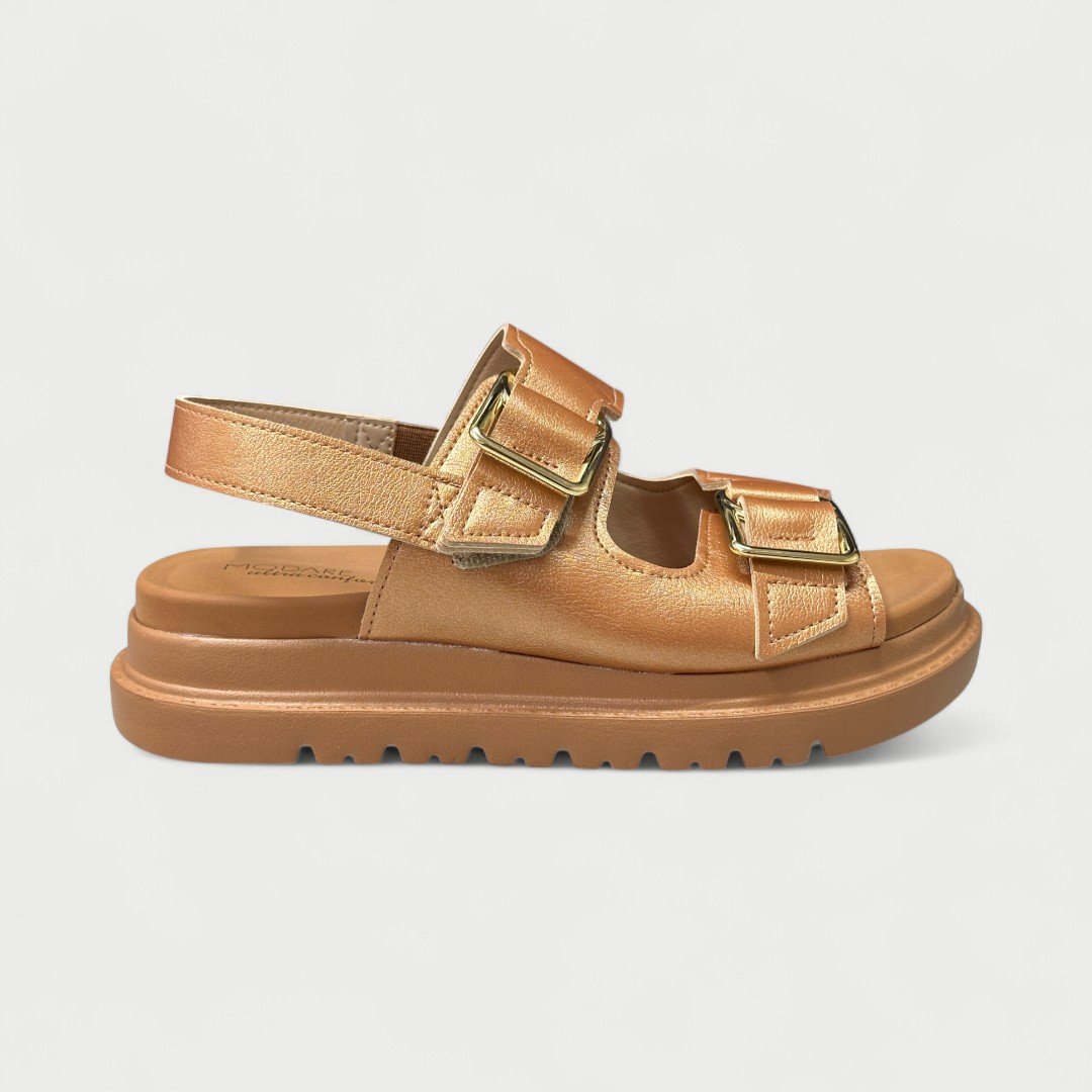 Sandália Modare Plataforma Metalizada Bronze