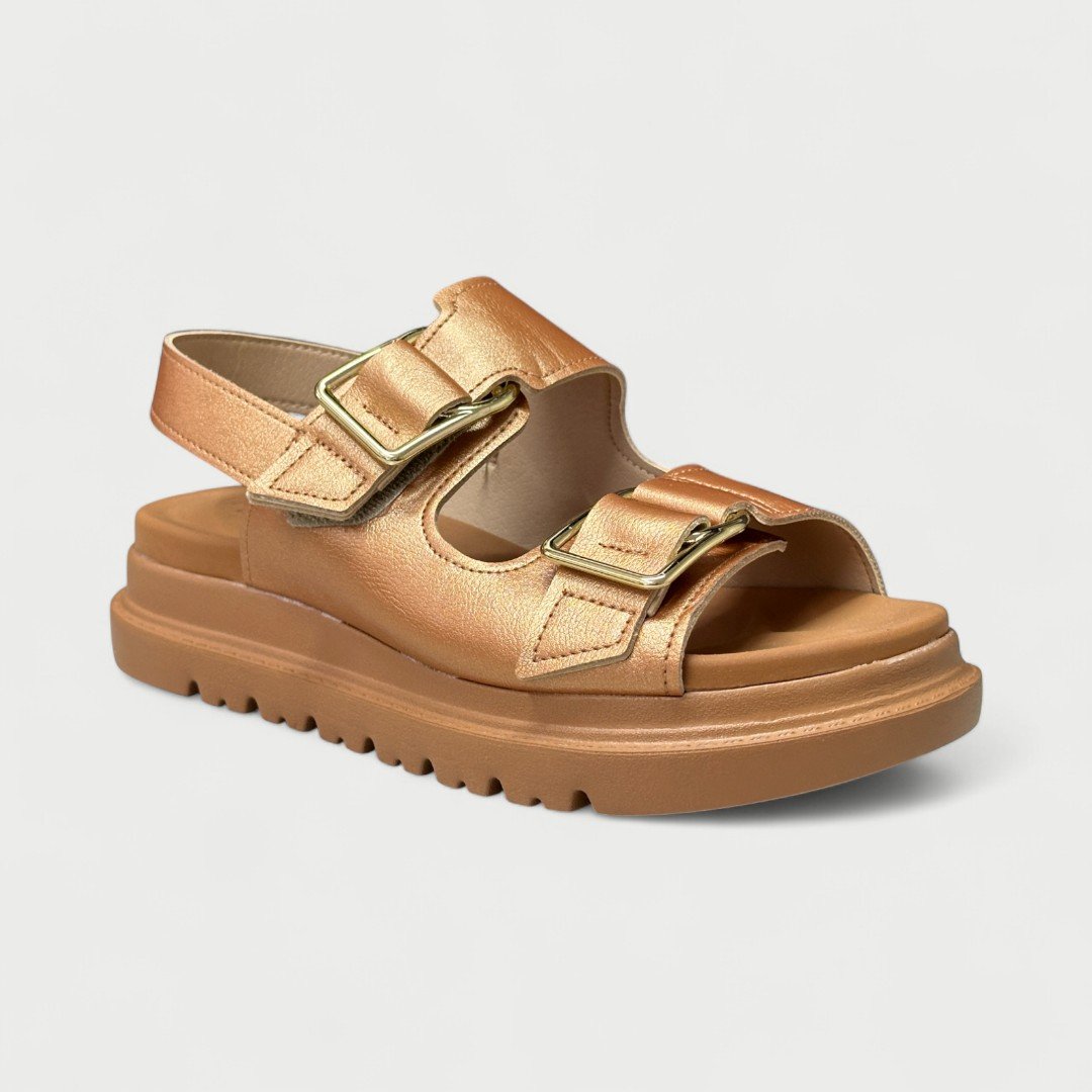 Sandália Modare Plataforma Metalizada Bronze Bronze 2