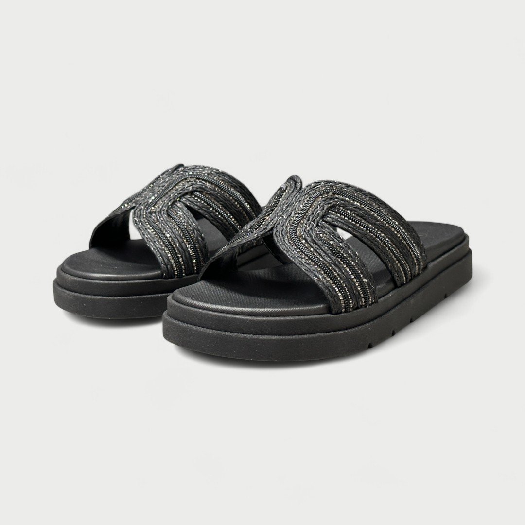 Tamanco Flat Papete Feminino Bebecê Preto Preto 3