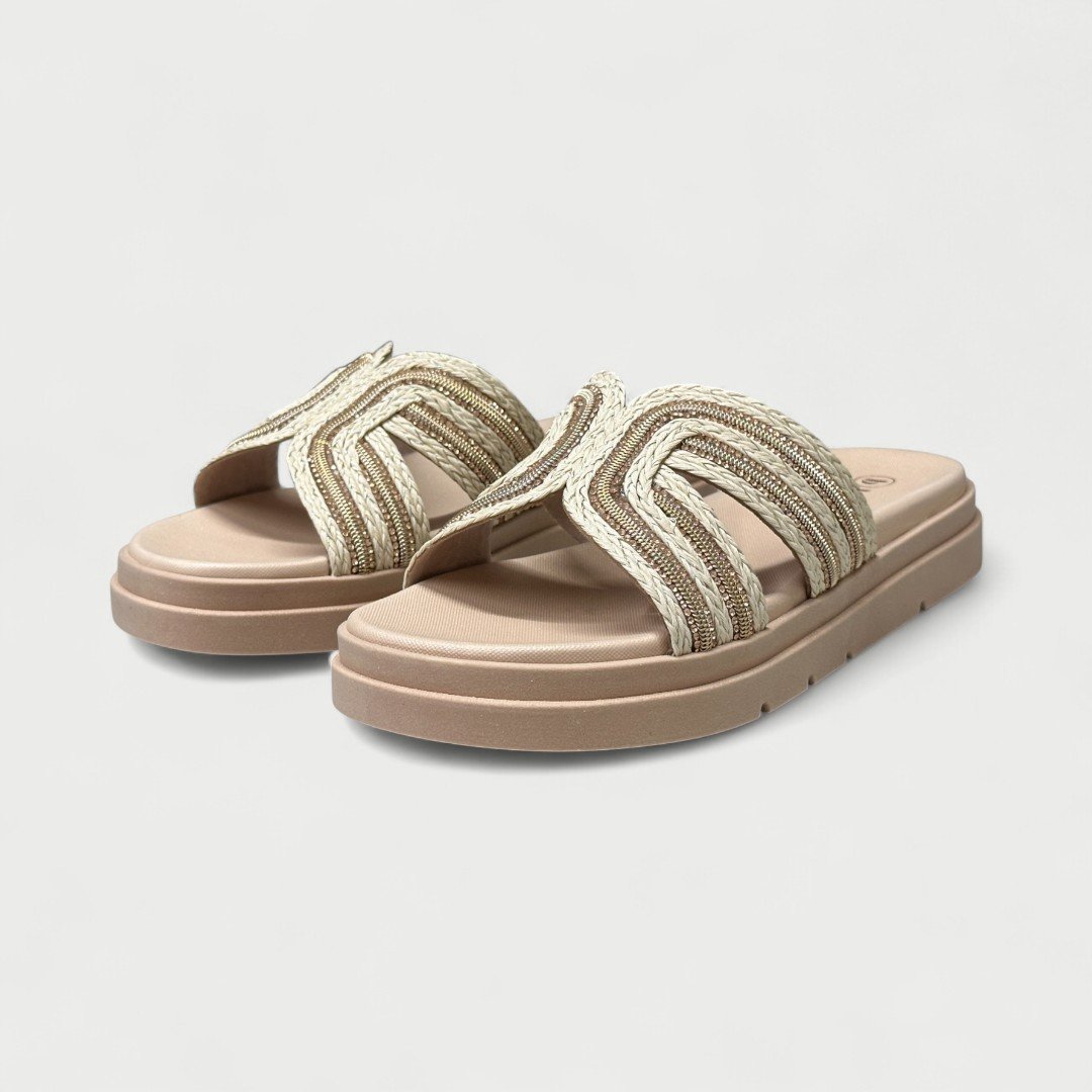 Tamanco Flat Papete Feminino Bebecê Bege Bege 3