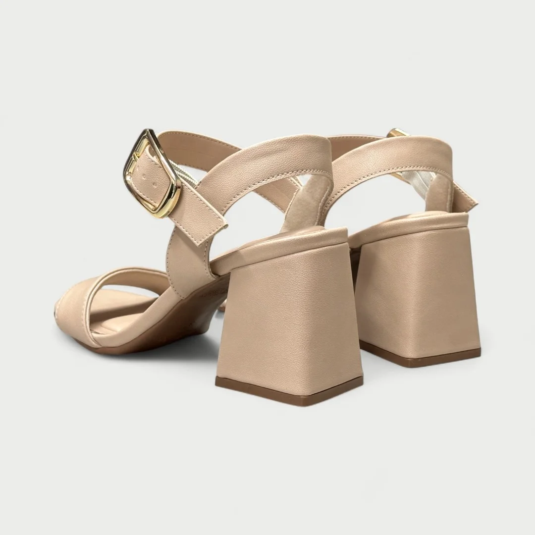 Sandália Bebecê Salto Bloco Médio Nude Nude 4