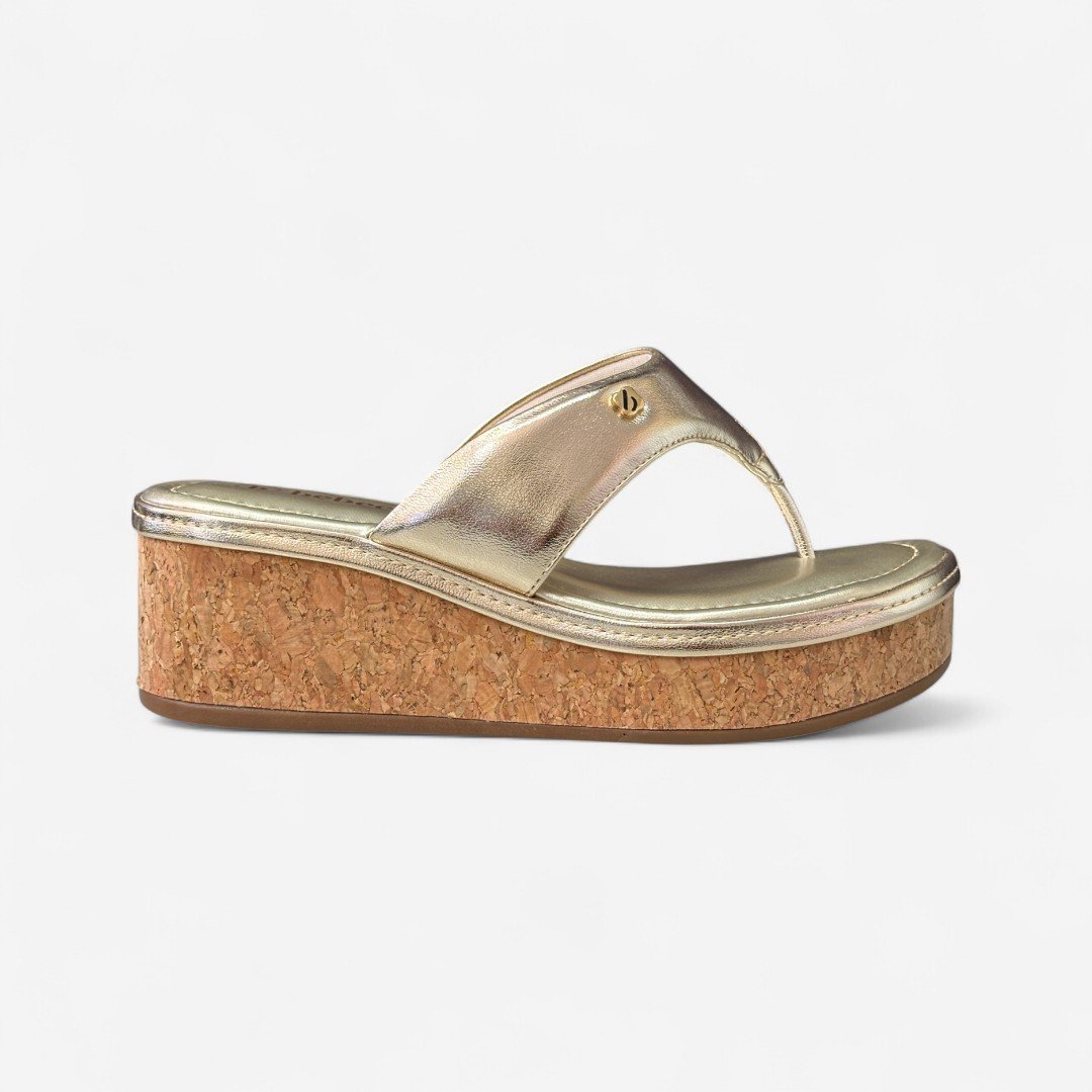 Tamanco Plataforma Bebecê de Dedo Dourado