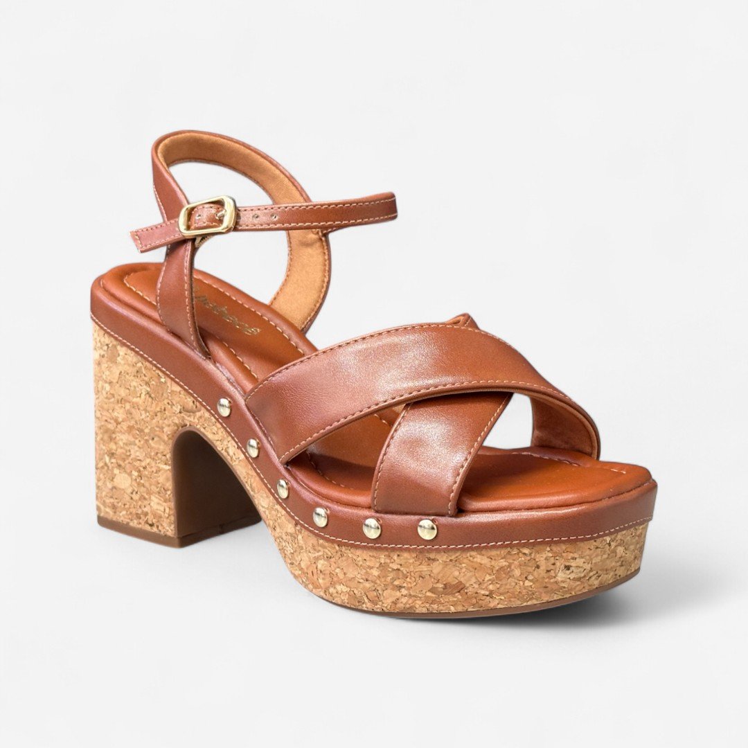 Sandália Bebecê Plataforma Boho Marrom Marrom 2