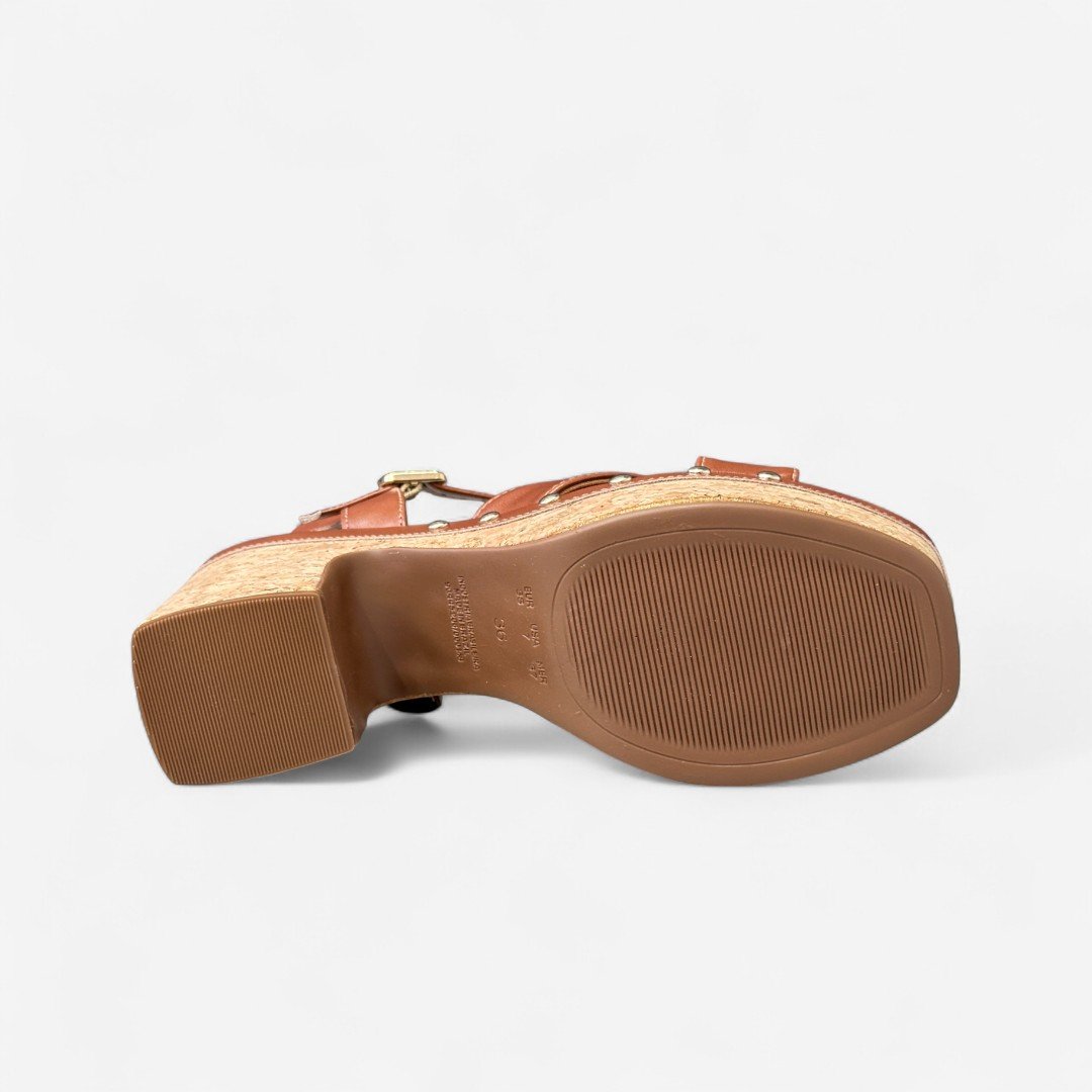 Sandália Bebecê Plataforma Boho Marrom Marrom 5