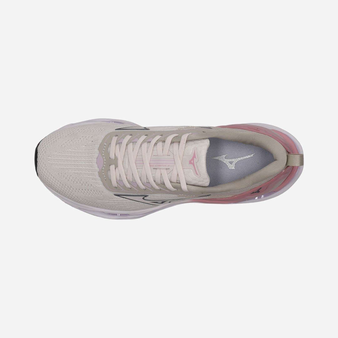 Tênis de Corrida Feminino Mizuno Wave Stratos 3 Arenito Arenito/Peonia 5