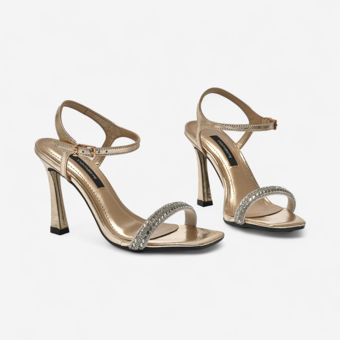 Sandália Via Marte Salto Taça Dourada Dourado 4