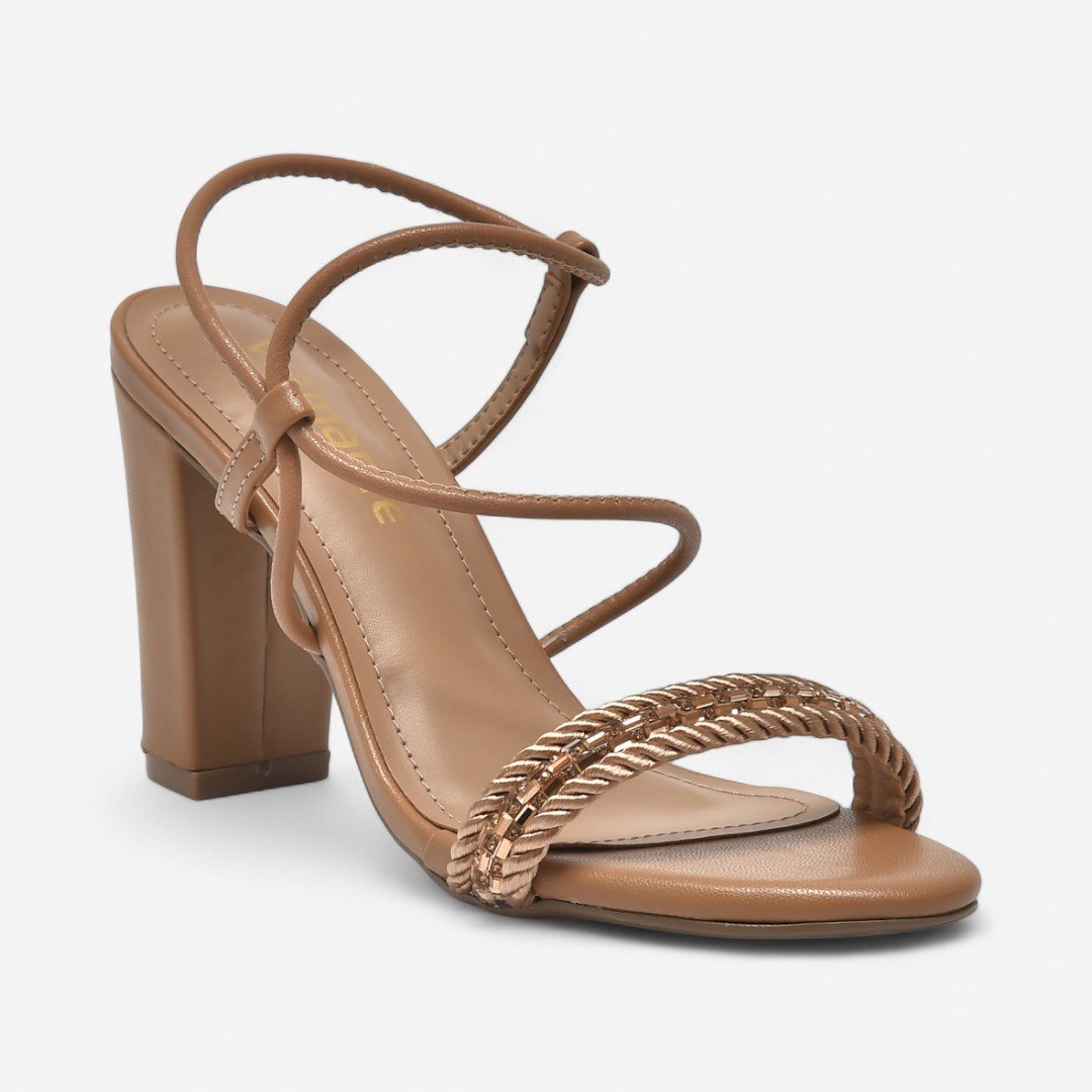 Sandália Via Marte Salto Alto Marrom Claro
