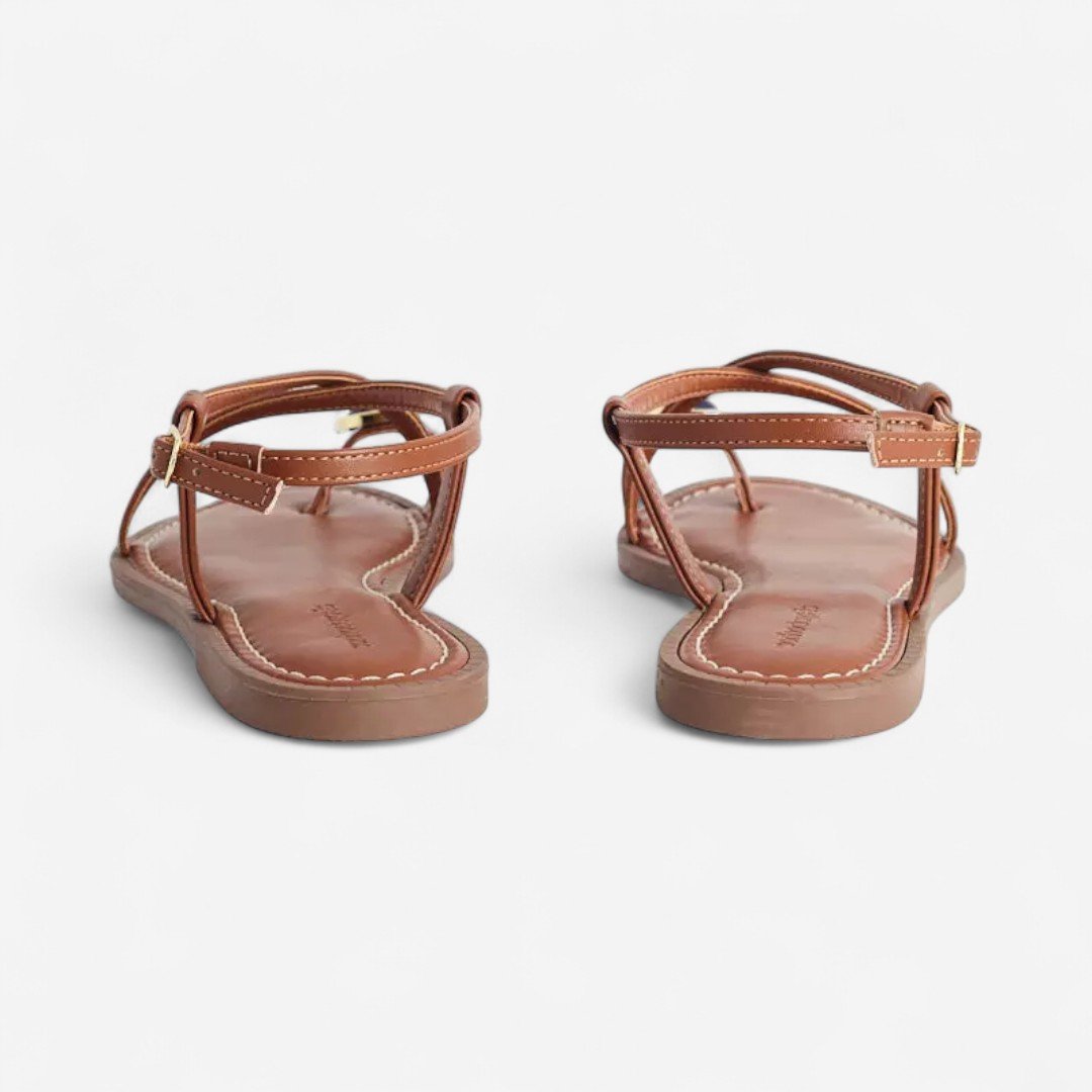 Sandália Rasteira Sonho Dos Pés De Dedo Marrom Marrom 3