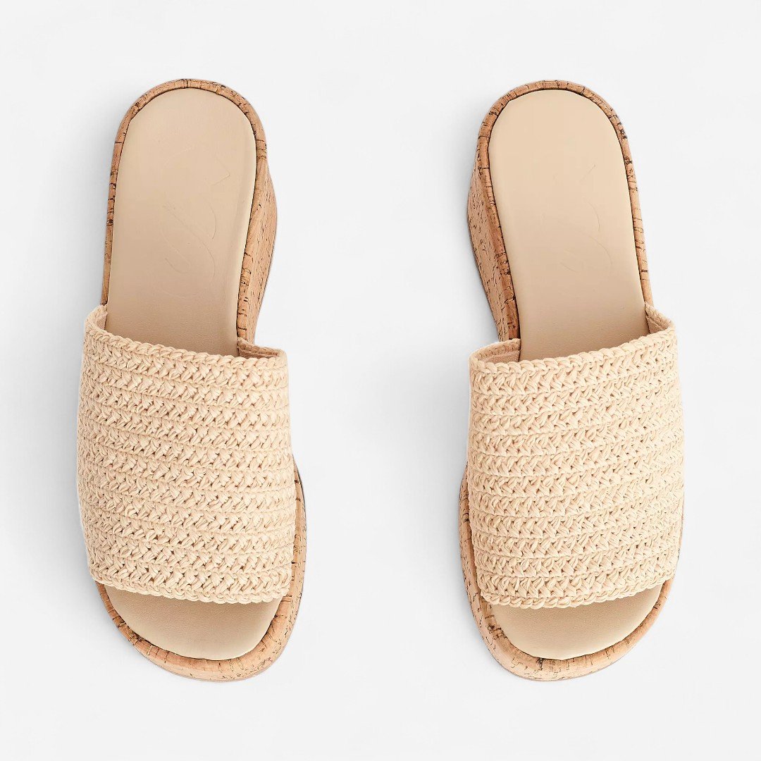 Tamanco Plataforma Sonho Dos Pés Tecido Natural Bege 4