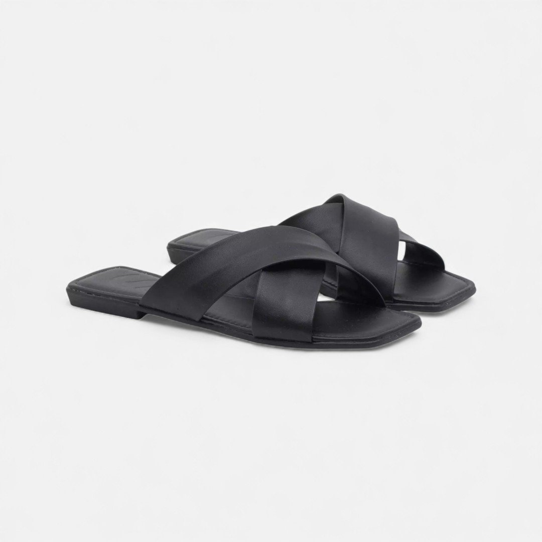 Chinelo Rasteira Sonho Dos Pés Napa Preto Preto 2