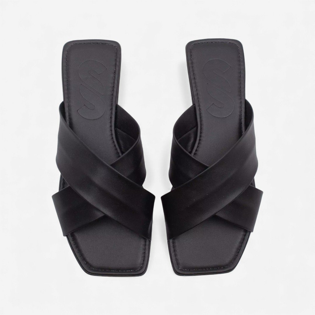 Chinelo Rasteira Sonho Dos Pés Napa Preto Preto 3