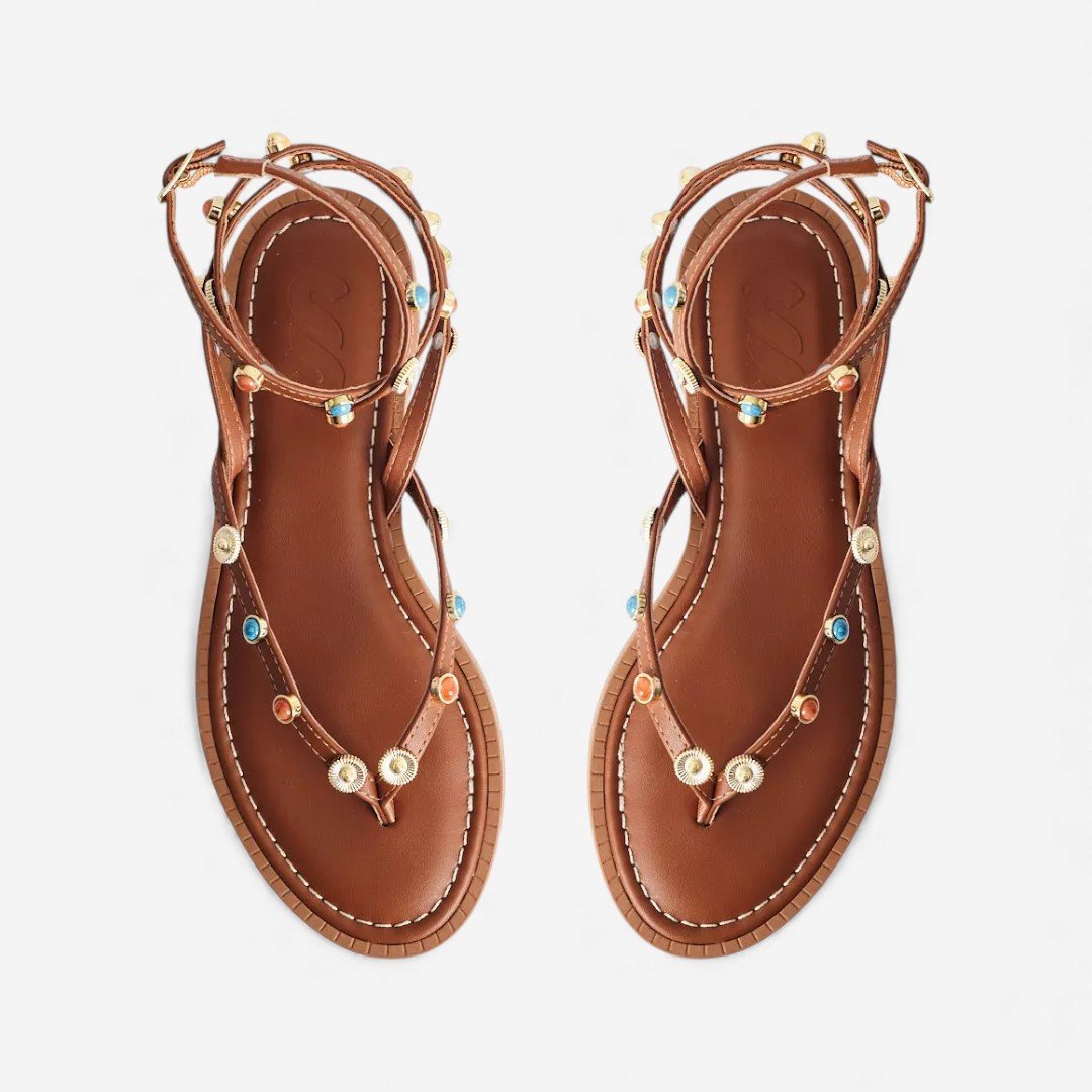 Sandália Rasteira Sonho Dos Pés Boho Camel Camel 4