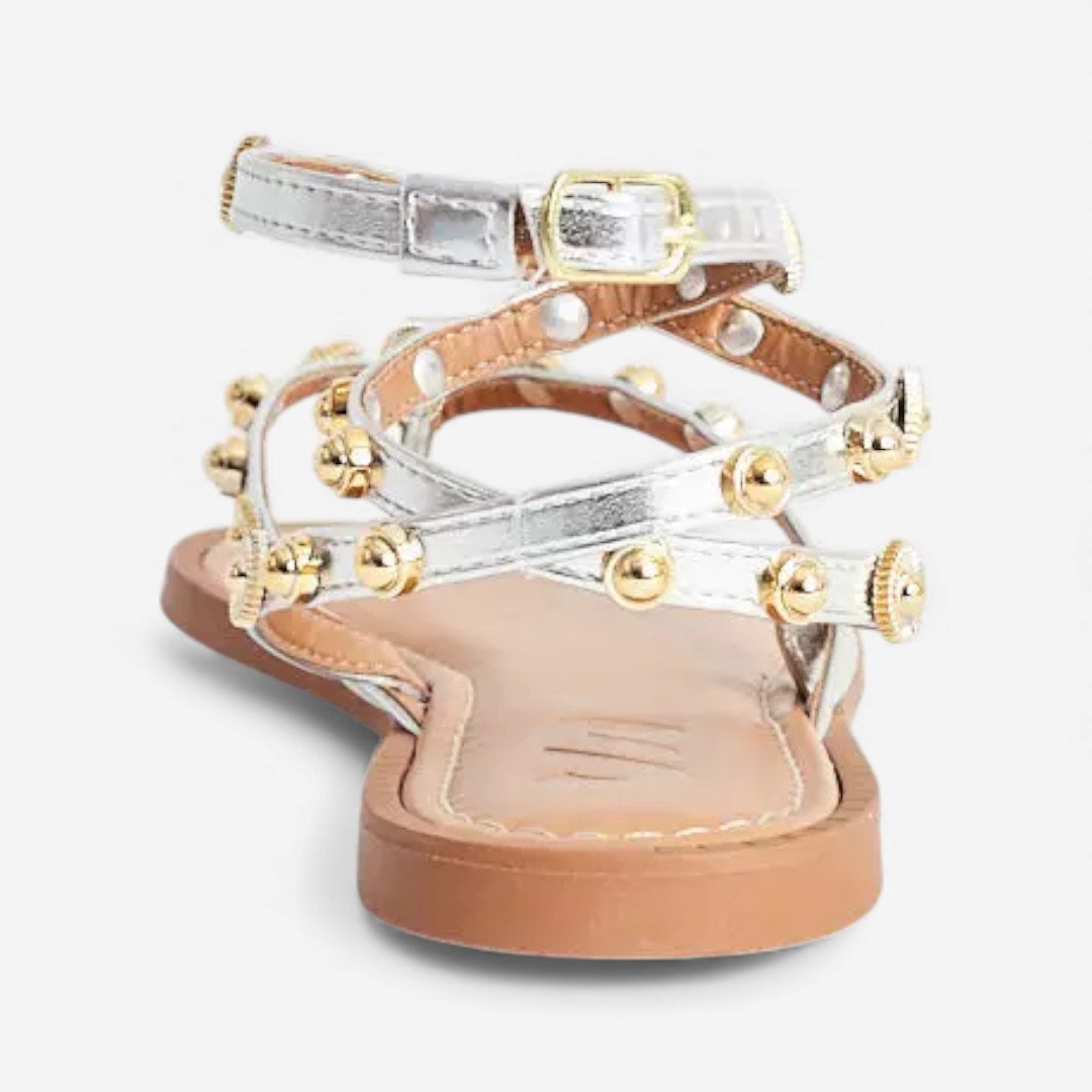 Sandália Rasteira Sonho Dos Pés Boho Prata Prata 4