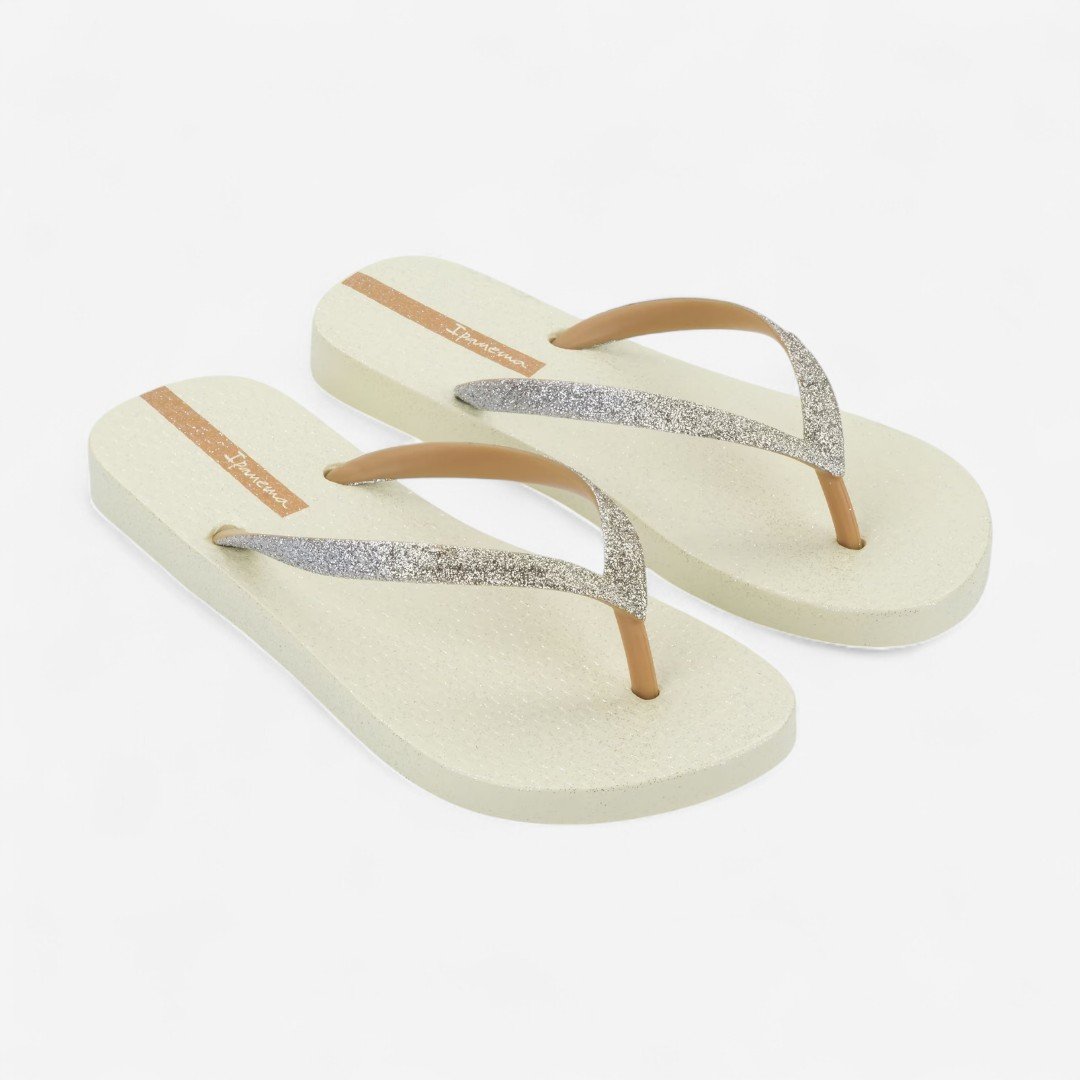 Chinelo De Dedo Power Glitter Ipanema Bege