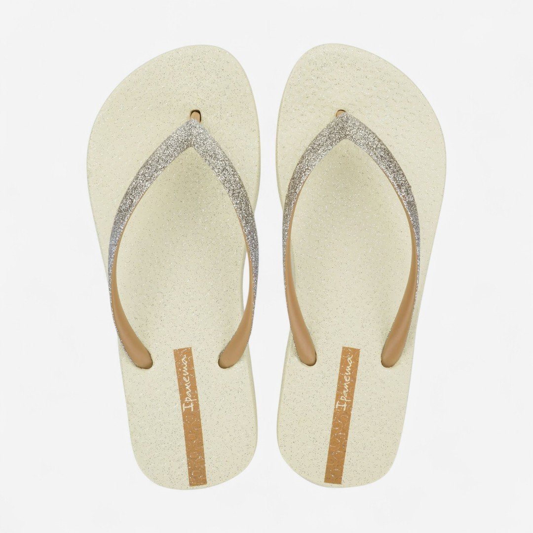 Chinelo De Dedo Power Glitter Ipanema Bege Bege/Glitter 3