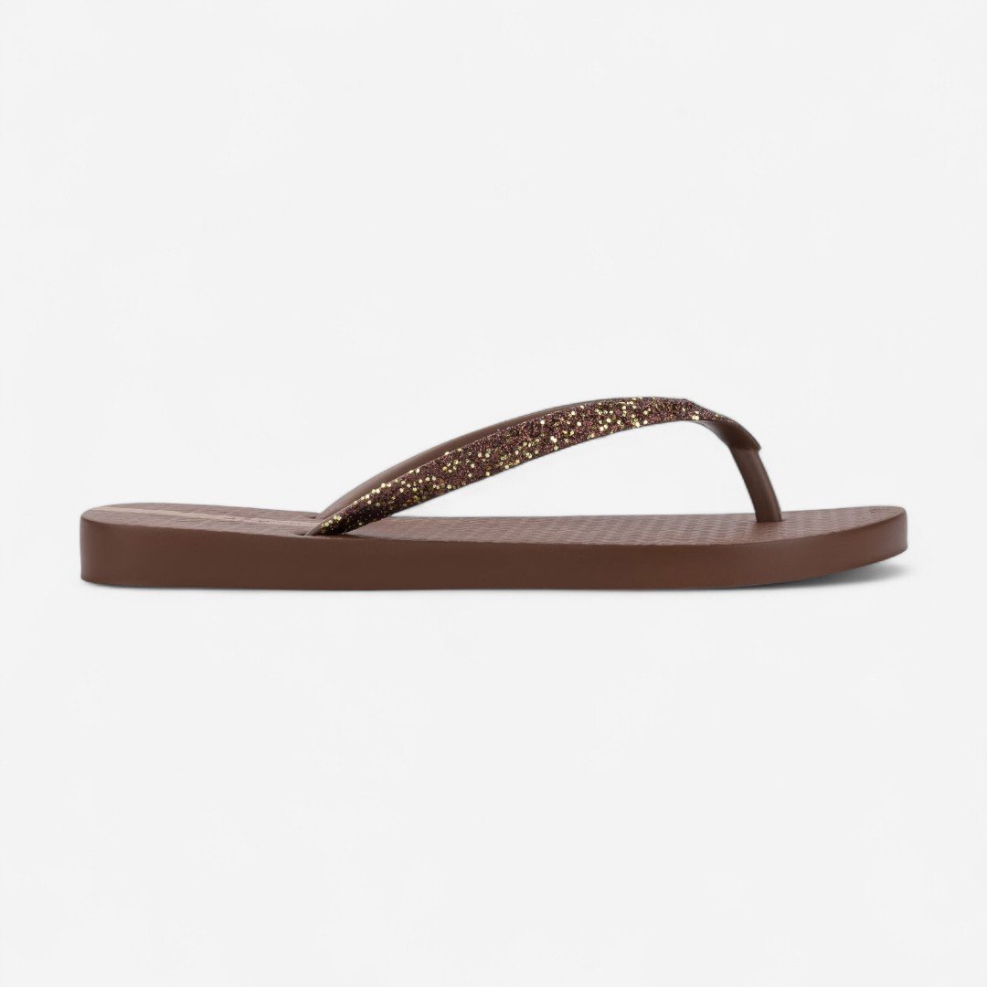 Chinelo De Dedo Power Glitter Ipanema Marrom Marrom/Glitter 2