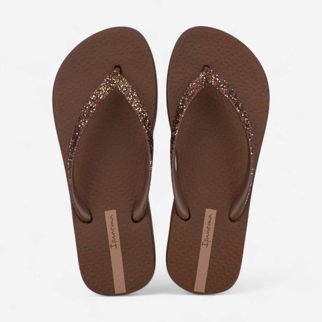 Chinelo De Dedo Power Glitter Ipanema Marrom Marrom/Glitter 3