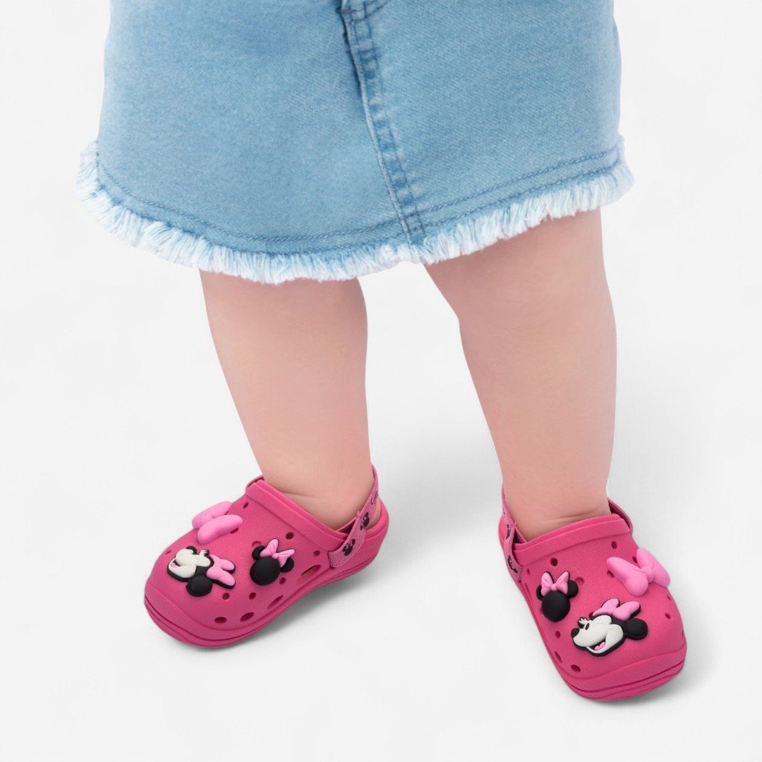 Babuche De Bebê Disney Minnie Moments II Grendene Kids Rosa Rosa 4