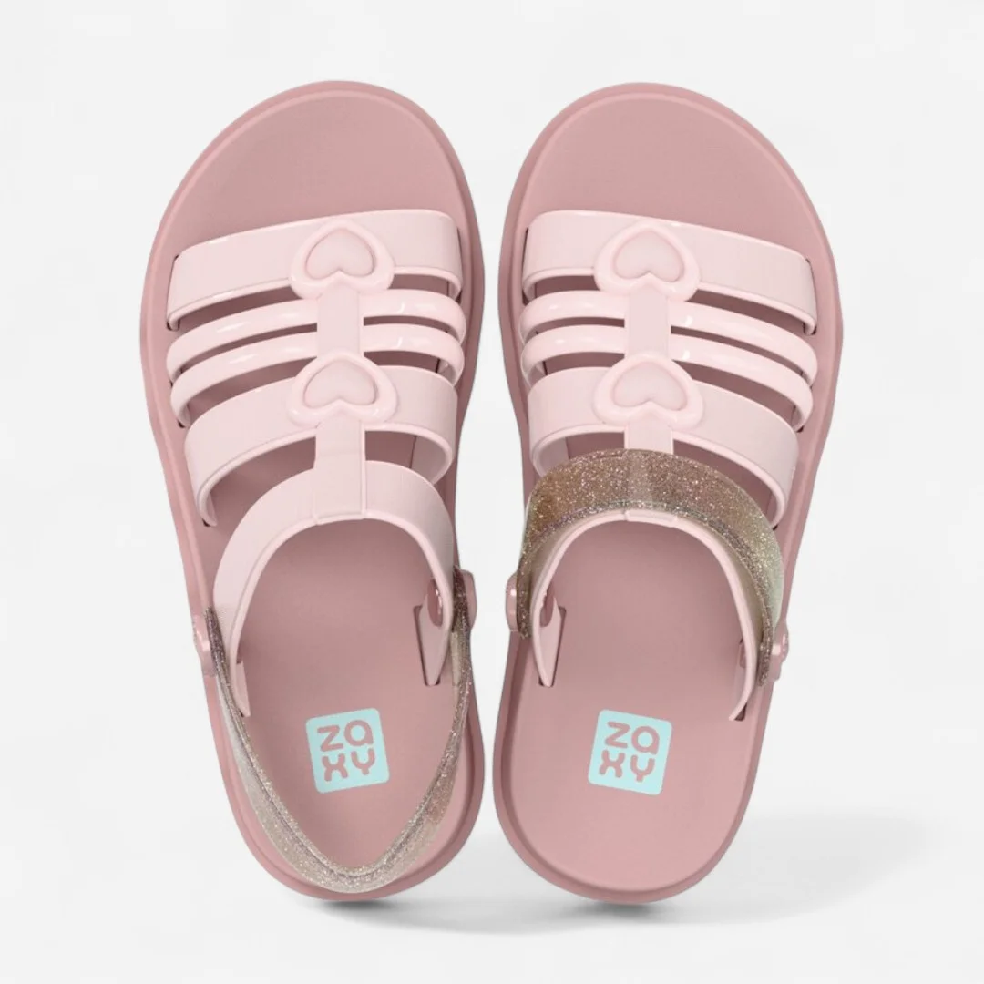 Sandália Plataforma Infantil Zip Zaxy Nude Claro Rosa 3