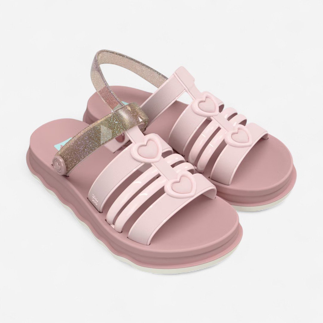 Sandália Plataforma Infantil Zip Zaxy Nude Claro Rosa 2