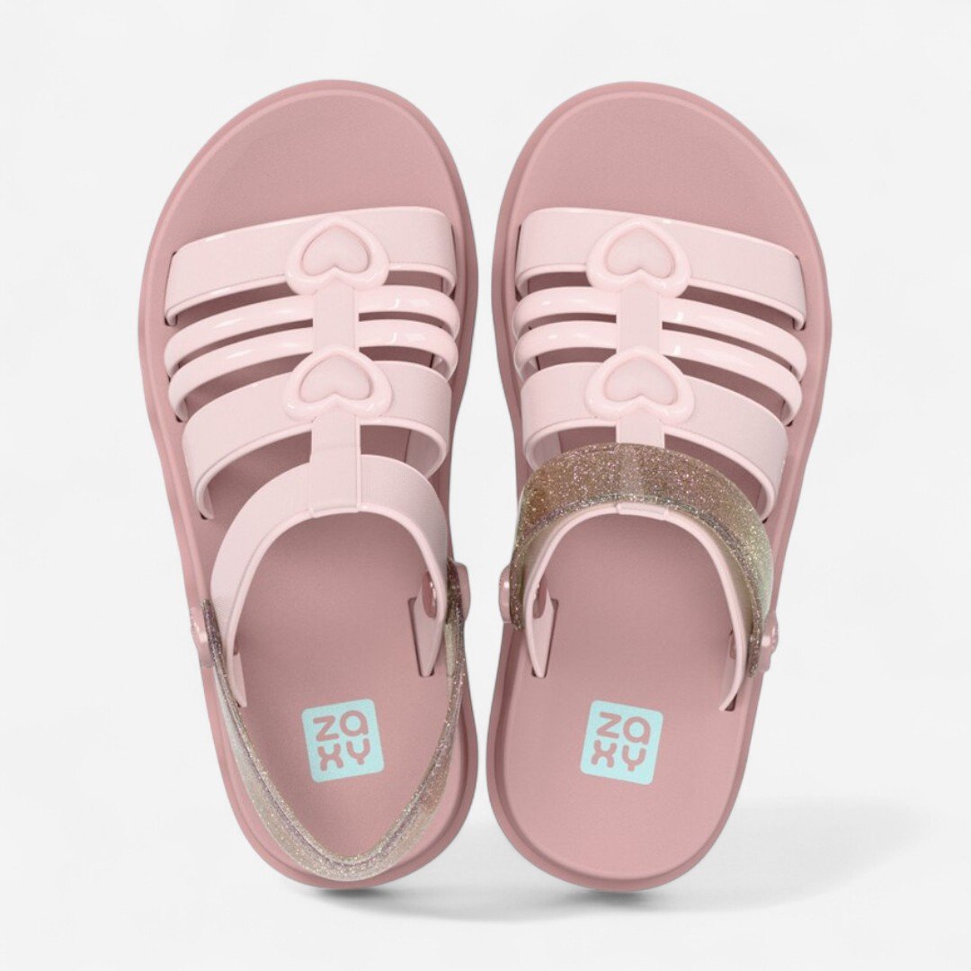 Sandália Plataforma Infantil Zip Zaxy Nude Claro Rosa 3