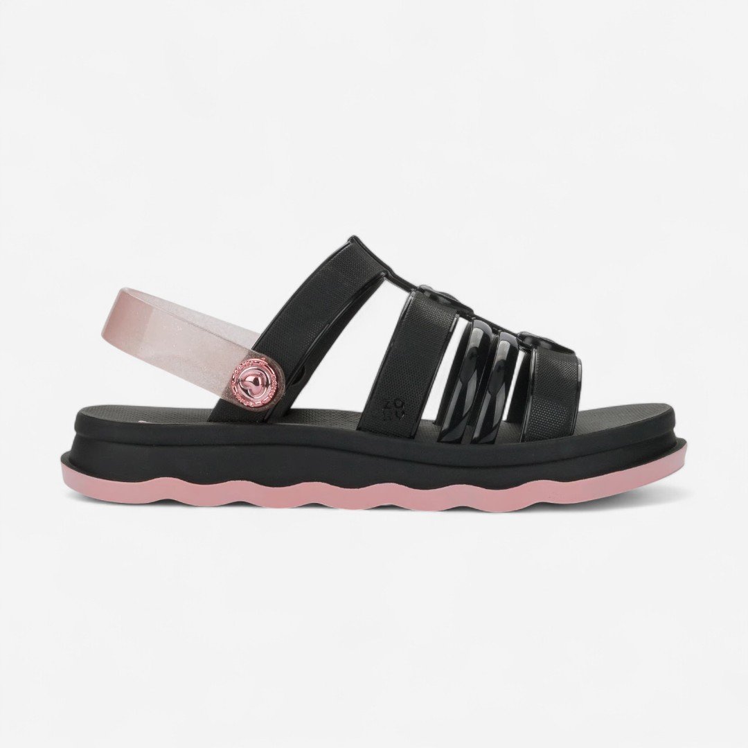 Sandália Plataforma Infantil Zip Zaxy Preto