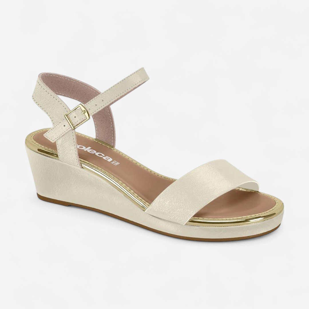 Sandália Anabela Moleca Off White