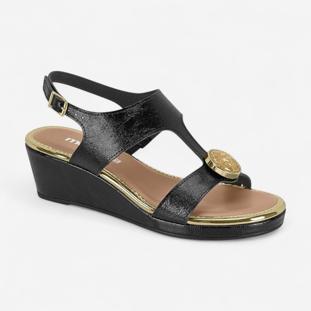 Sandália Anabela Moleca Preto