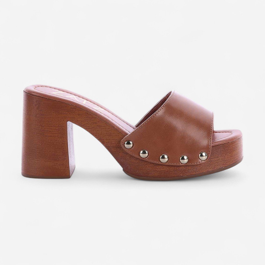 Tamanco Zatz Salto Bloco Retrô Caramelo