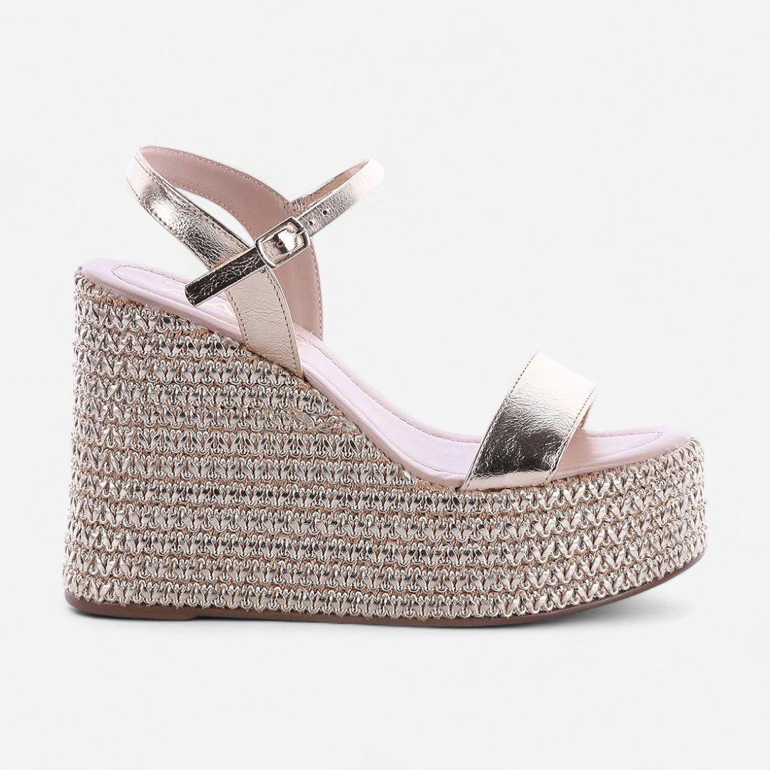 Sandália Plataforma Zatz Metalizada Dourado Dourado 2