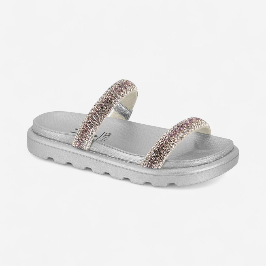 Chinelo Vizzano Slide Feminino Prata Prata 2