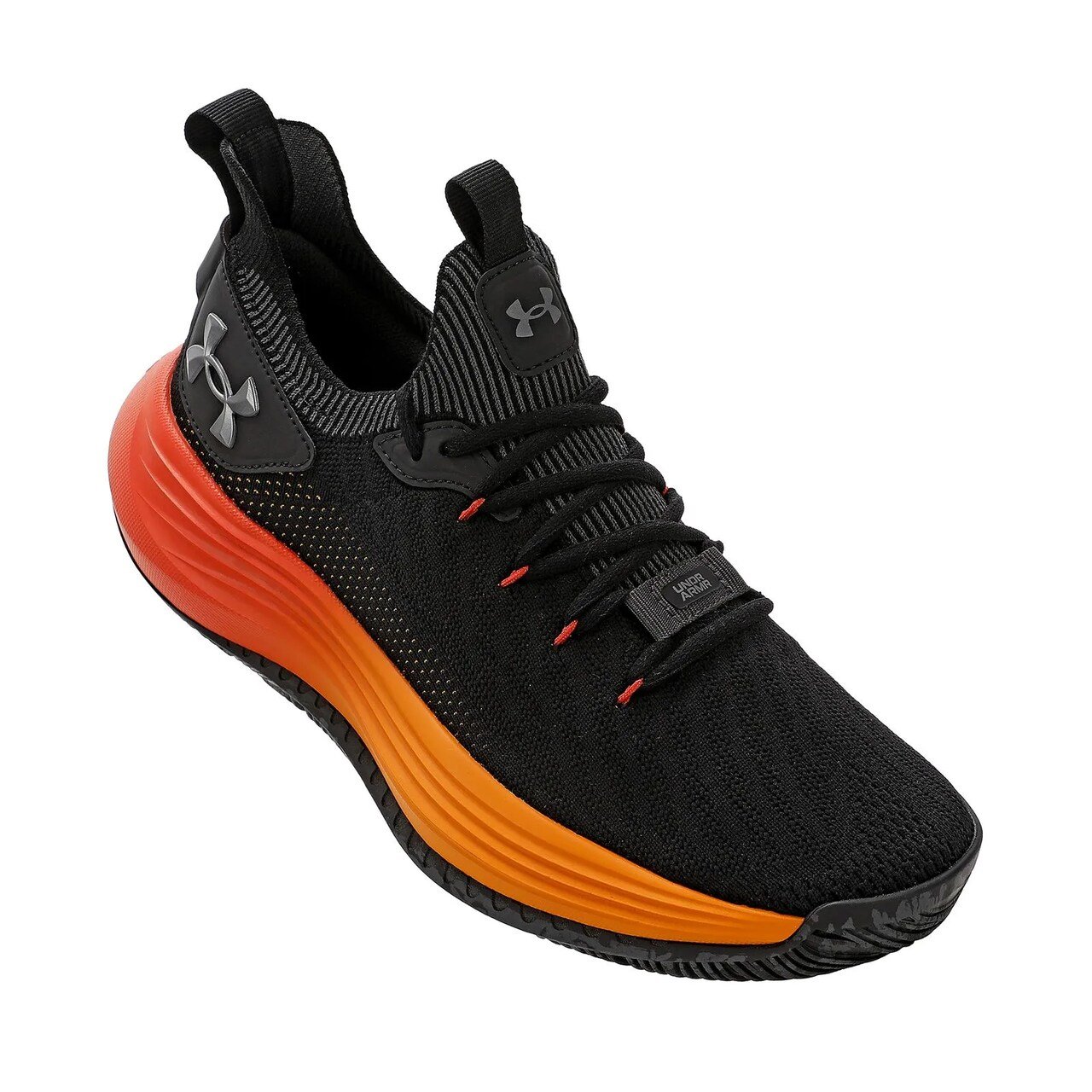 Tênis De Basquete Under Armour Hooper Masculino Preto Preto/Laranja 2