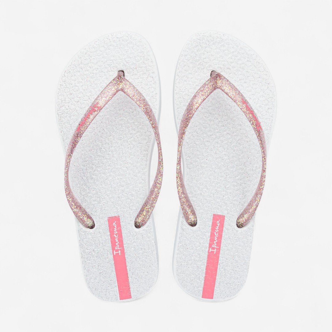 Chinelo Ipanema Glitter Feminino Branco Branco/Rosa 2