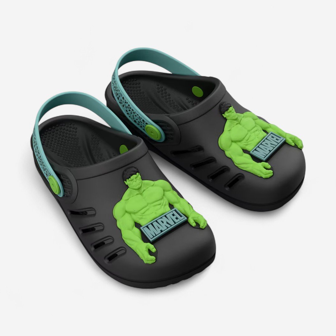 Babuche Marvel Ready Hulk Grendene Kids Infantil Preto