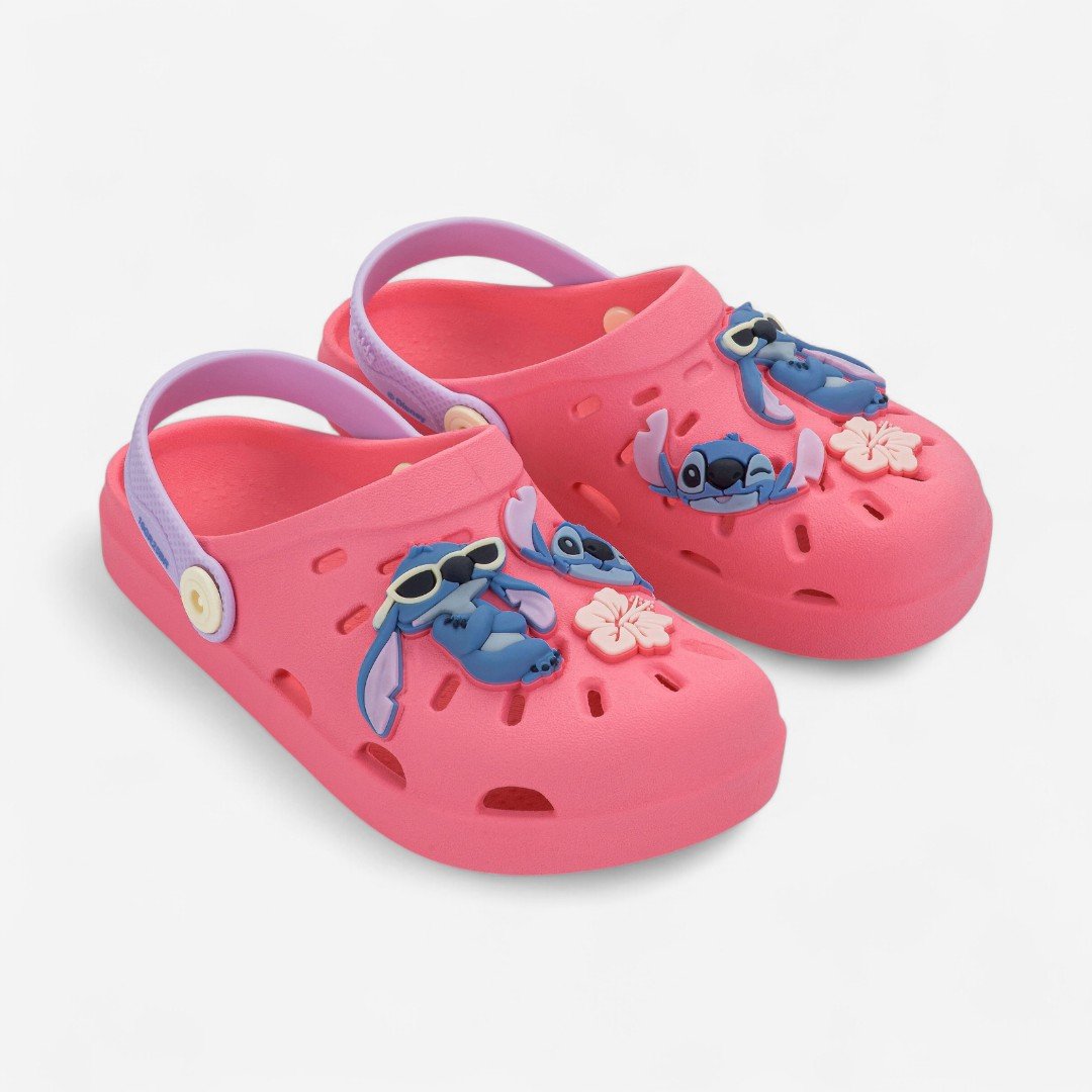 Babuche Infantil Disney Smile Stitch Rosa