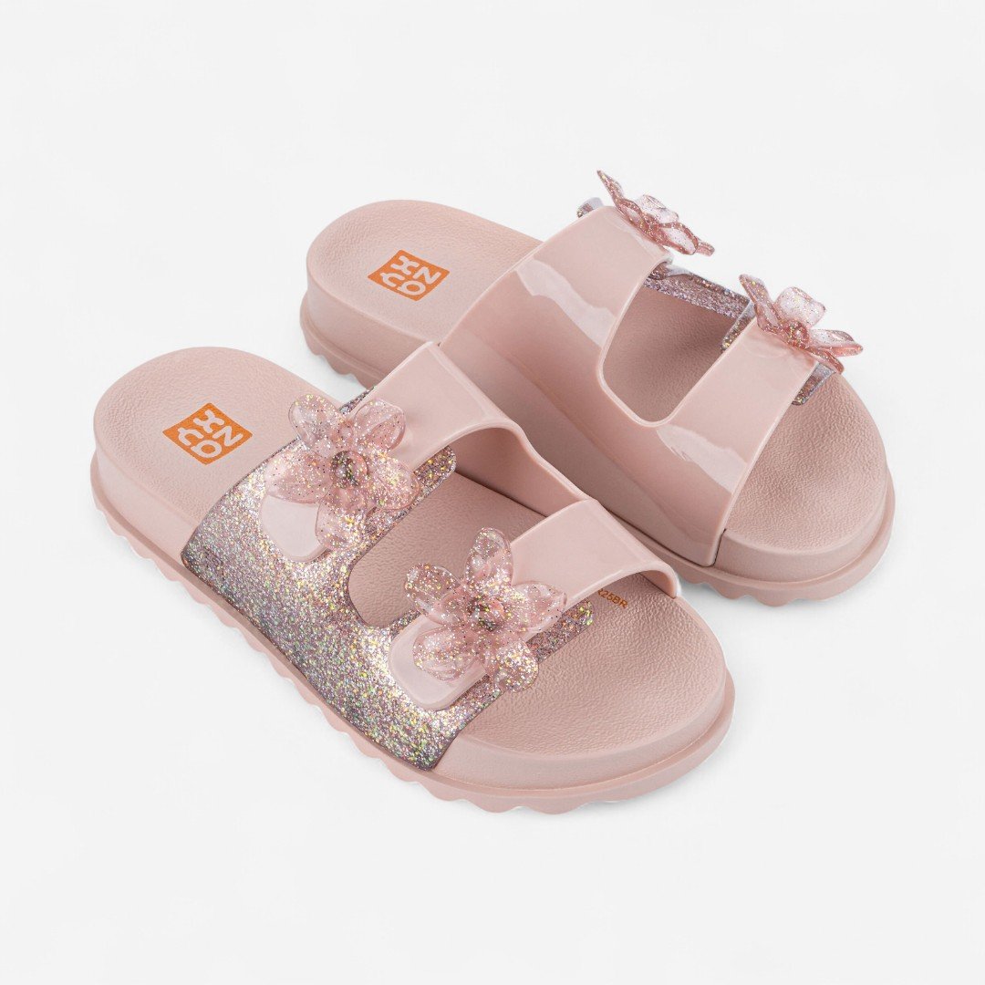 Sandália Infantil Zaxy Partner Flowers Nude Claro Rosa 2