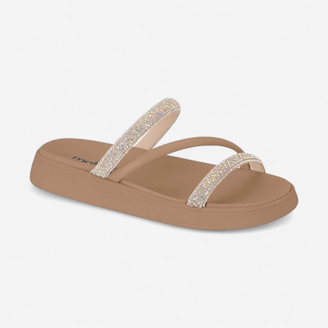 Chinelo Slide Papete Moleca Feminina Nude
