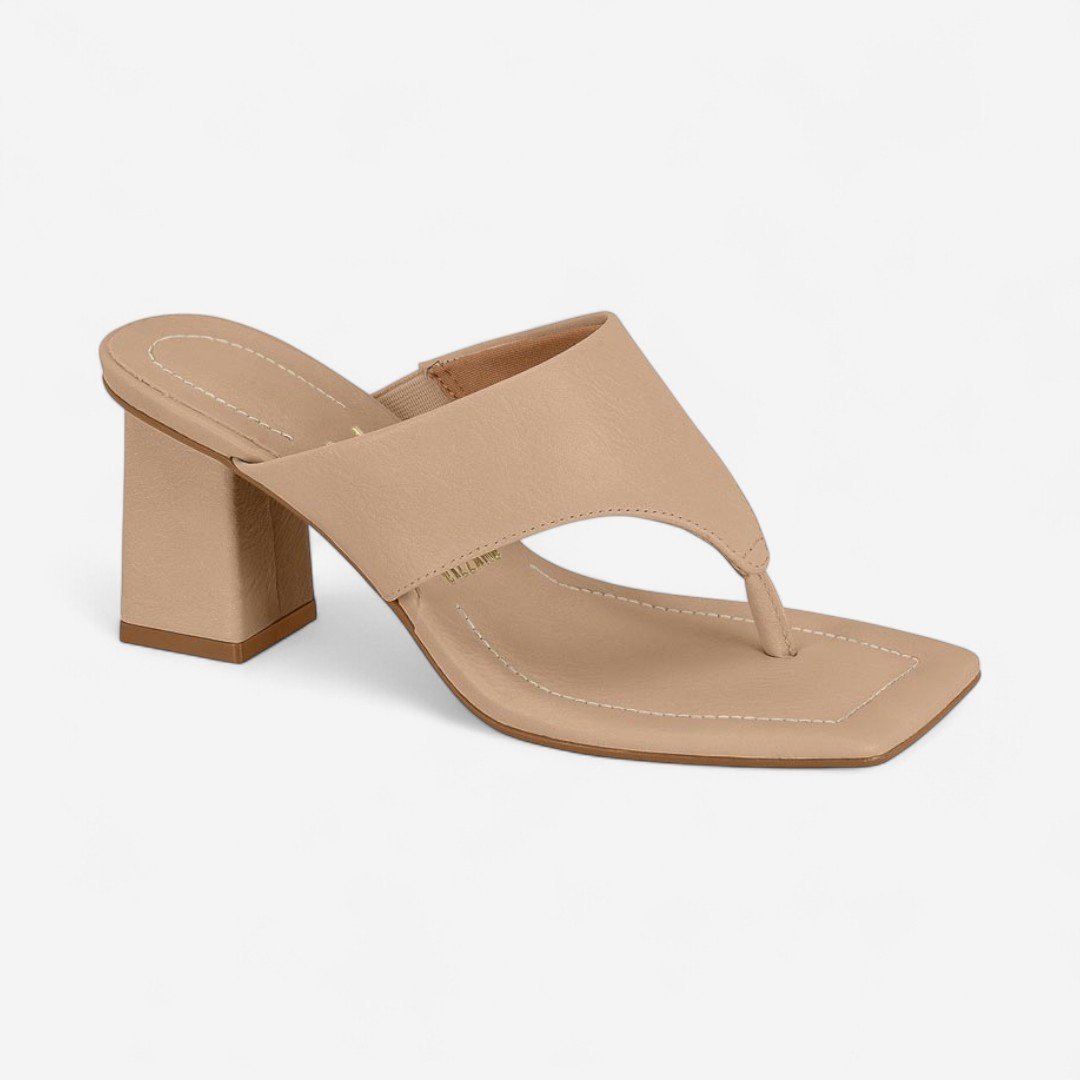 Tamanco Vizzano Salto Bloco De Dedo Bege