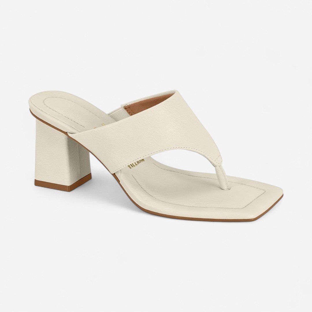 Tamanco Vizzano Salto Bloco De Dedo Off White